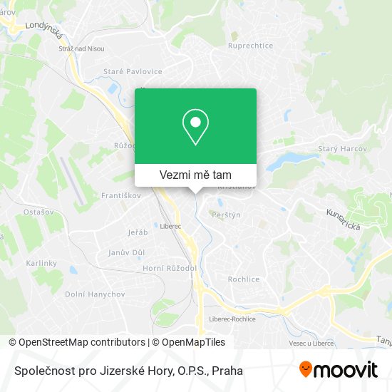 Společnost pro Jizerské Hory, O.P.S. mapa