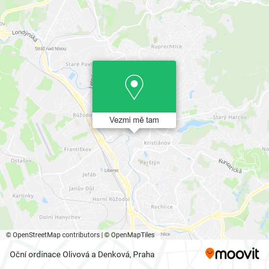 Oční ordinace Olivová a Denková mapa