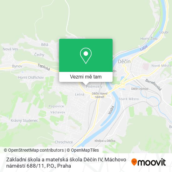 Základní škola a mateřská škola Děčín IV, Máchovo náměstí 688 / 11, P.O. mapa