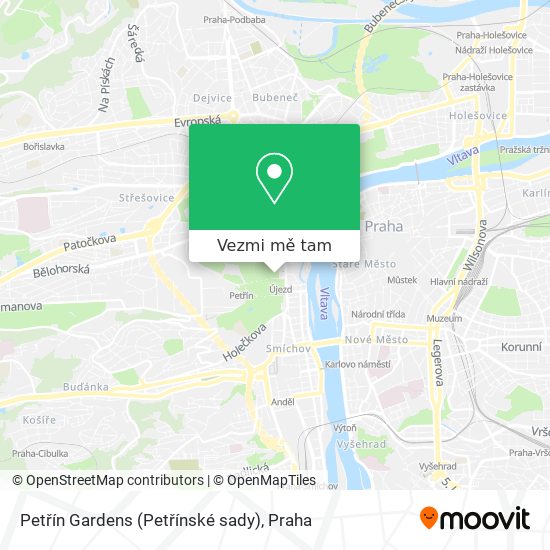Petřín Gardens (Petřínské sady) mapa