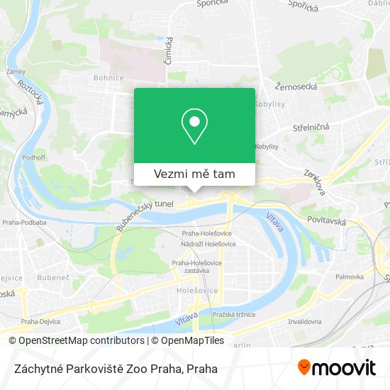 Záchytné Parkoviště Zoo Praha mapa