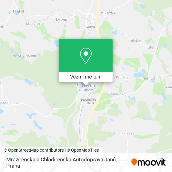 Mrazírenská a Chladírenská Autodoprava Janů mapa