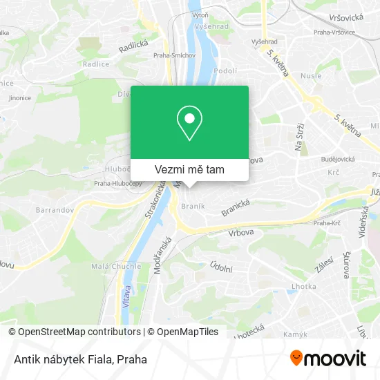 Antik nábytek Fiala mapa
