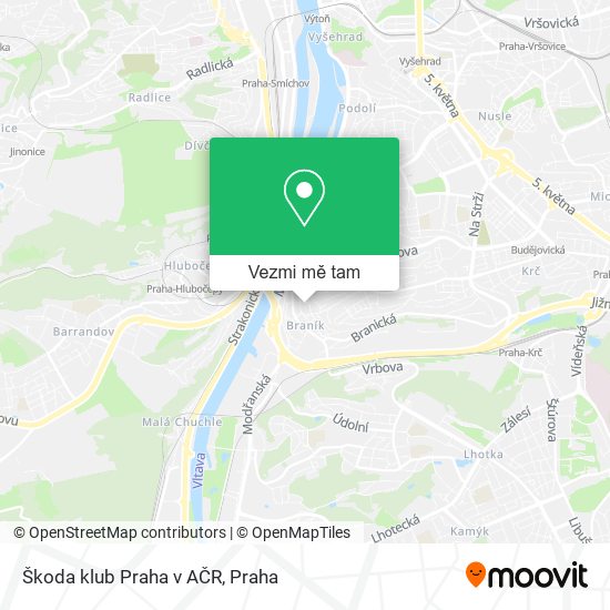 Škoda klub Praha v AČR mapa