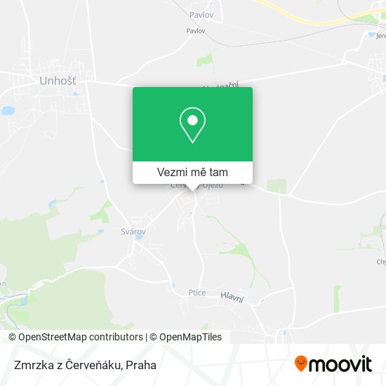 Zmrzka z Červeňáku mapa