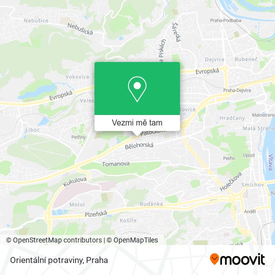 Orientální potraviny mapa
