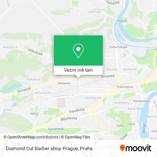 Diamond Cut Barber shop Prague mapa