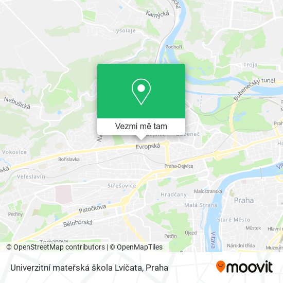 Univerzitní mateřská škola Lvíčata mapa