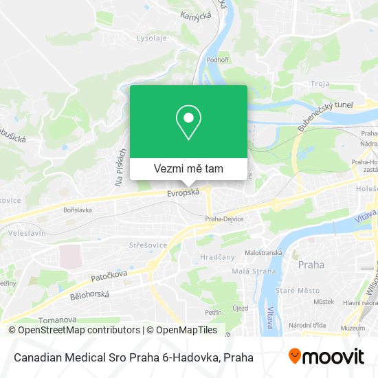 Canadian Medical Sro Praha 6-Hadovka mapa