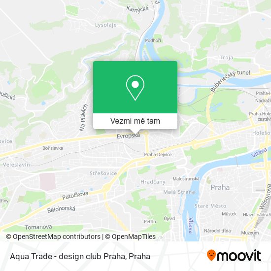 Aqua Trade - design club Praha mapa