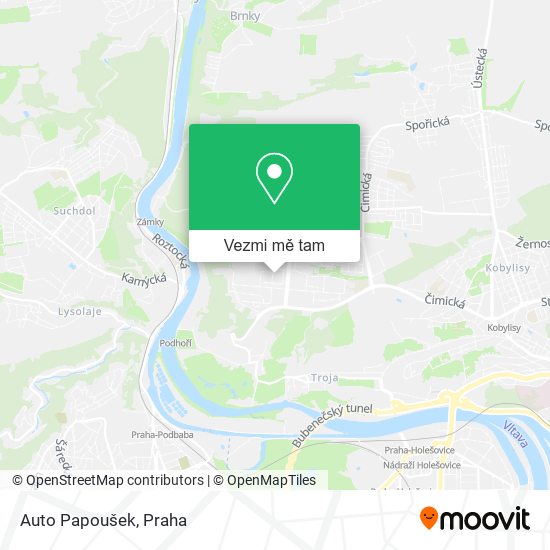 Auto Papoušek mapa