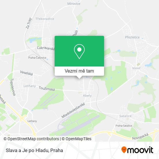 Slava a Je po Hladu mapa