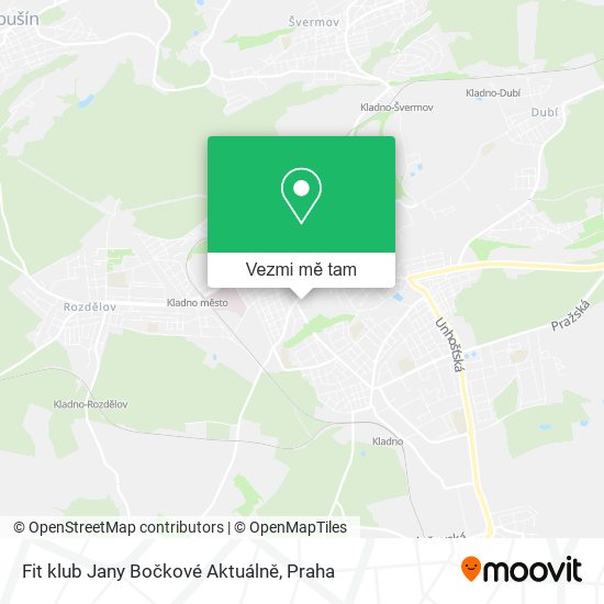 Fit klub Jany Bočkové Aktuálně mapa