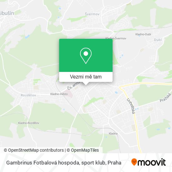 Gambrinus Fotbalová hospoda, sport klub mapa
