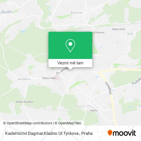 Kadeřnictví Dagmar,Kladno Ul.Tyršova. mapa