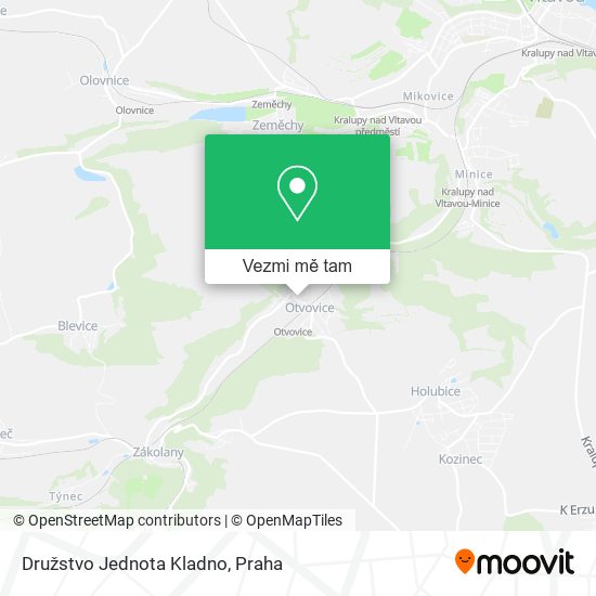 Družstvo Jednota Kladno mapa