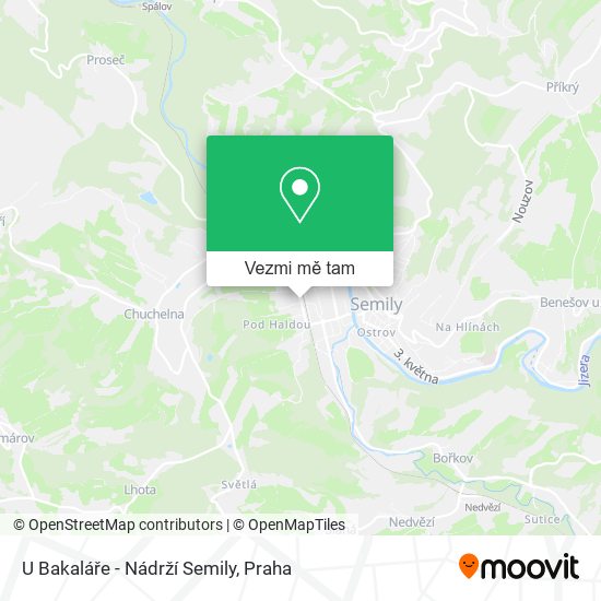 U Bakaláře - Nádrží Semily mapa