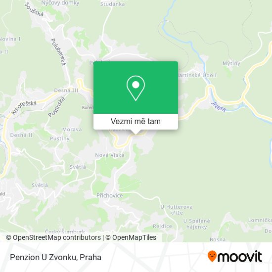 Penzion U Zvonku mapa