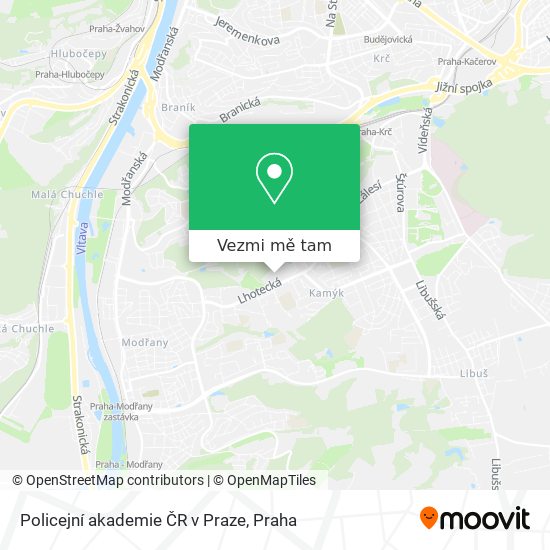 Policejní akademie ČR v Praze mapa