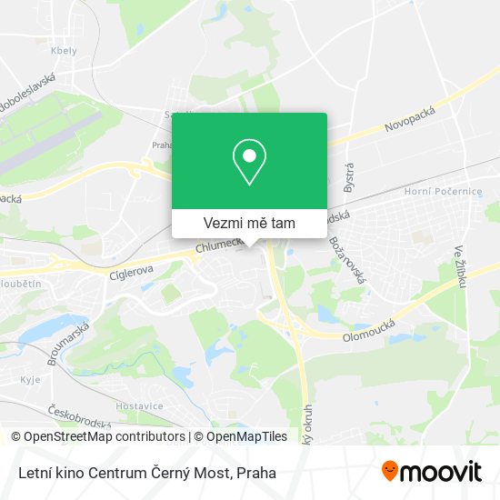 Letní kino Centrum Černý Most mapa
