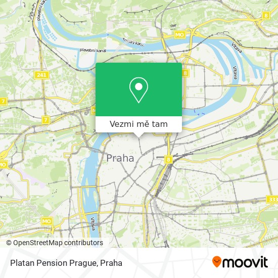 Platan Pension Prague mapa