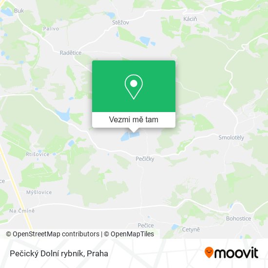 Pečický Dolní rybník mapa