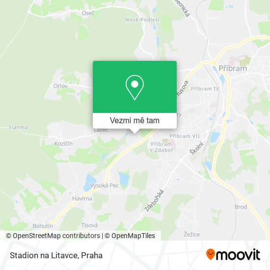 Stadion na Litavce mapa