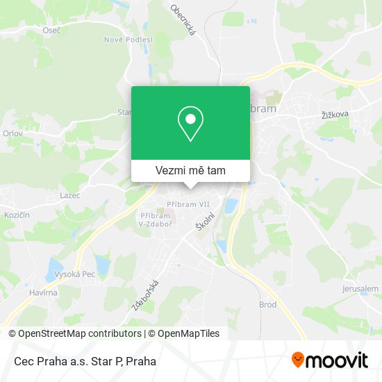 Cec Praha a.s. Star P mapa
