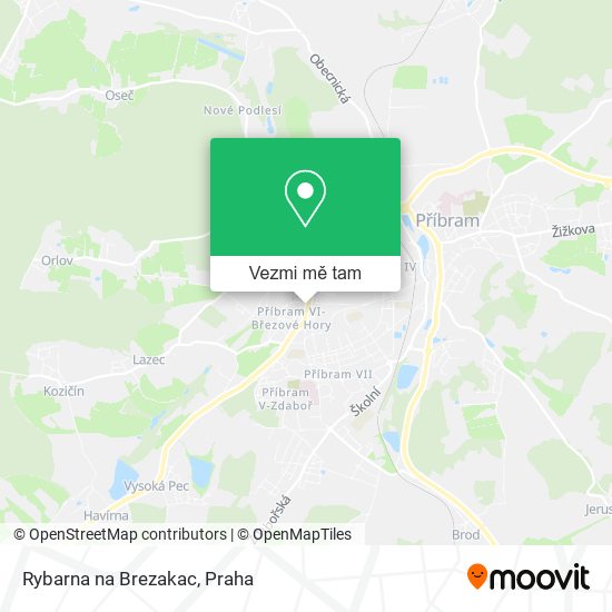 Rybarna na Brezakac mapa