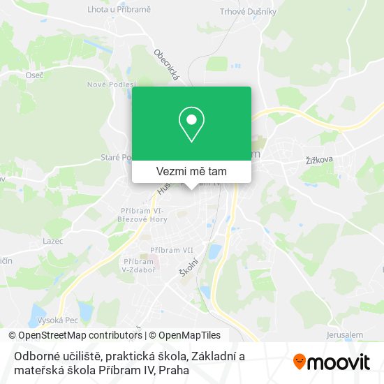 Odborné učiliště, praktická škola, Základní a mateřská škola Příbram IV mapa