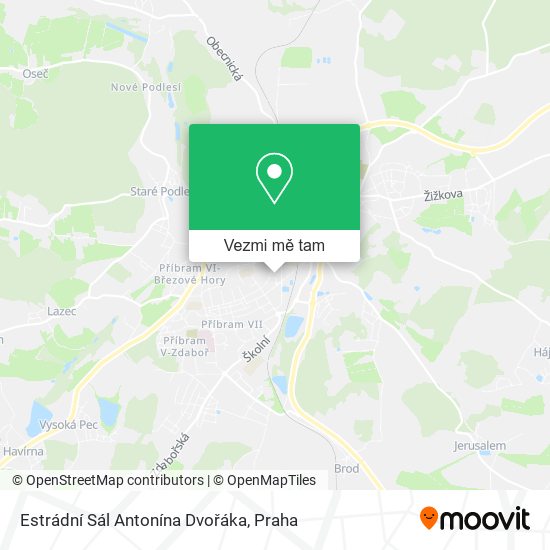 Estrádní Sál Antonína Dvořáka mapa