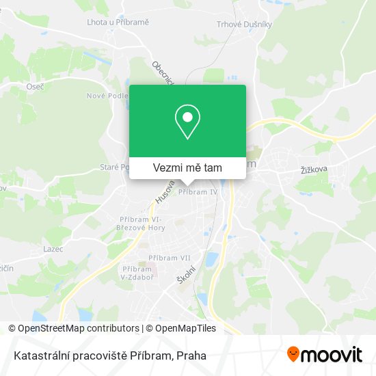Katastrální pracoviště Příbram mapa