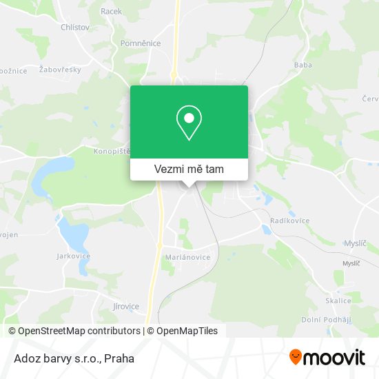 Adoz barvy s.r.o. mapa