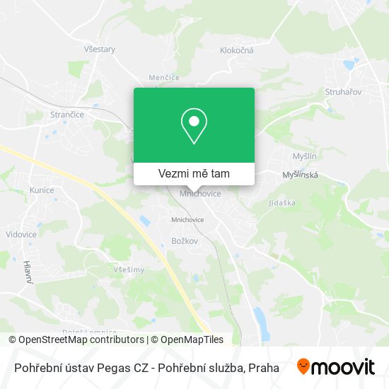 Pohřební ústav Pegas CZ - Pohřební služba mapa