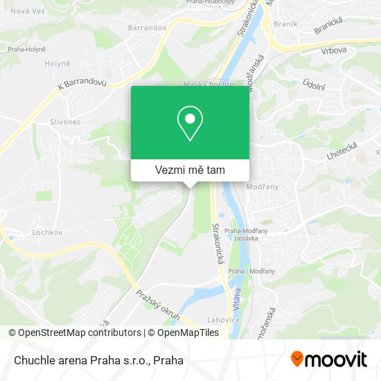 Chuchle arena Praha s.r.o. mapa