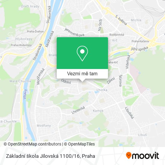 Základní škola Jílovská 1100 / 16 mapa