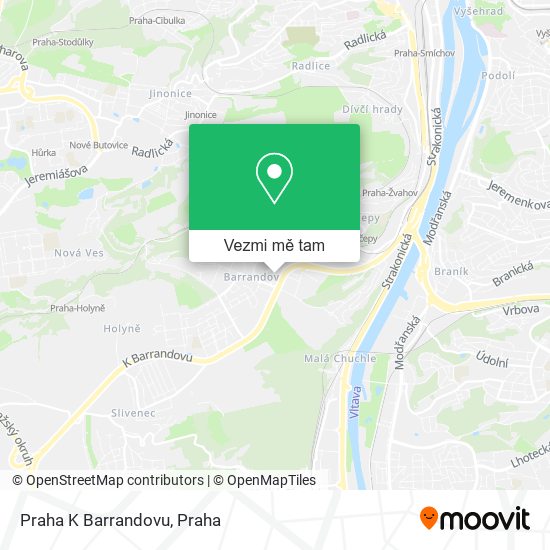 Praha K Barrandovu mapa