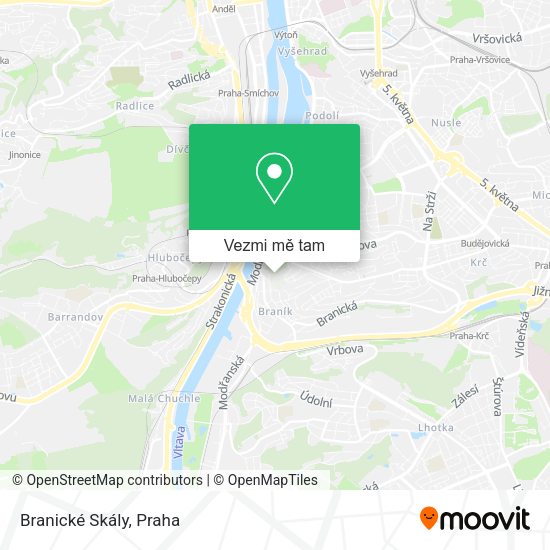 Branické Skály mapa