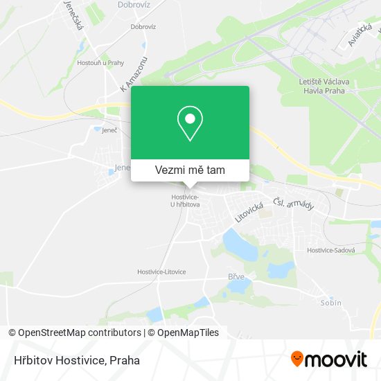 Hřbitov Hostivice mapa