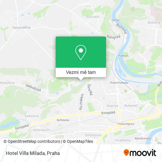 Hotel Villa Milada mapa