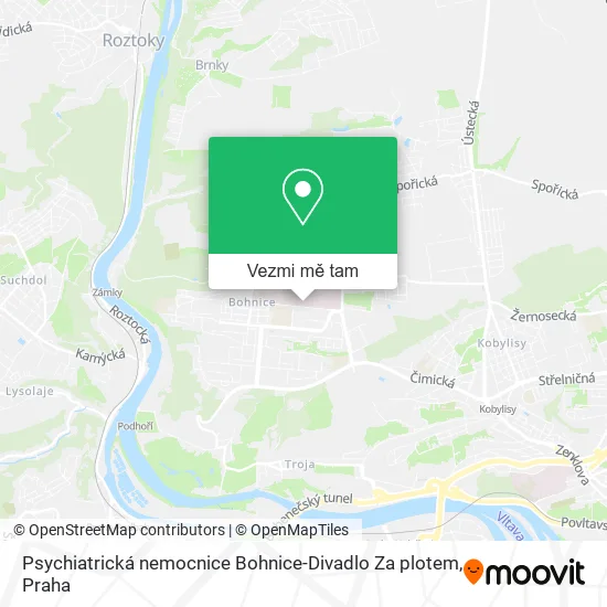 Psychiatrická nemocnice Bohnice-Divadlo Za plotem mapa
