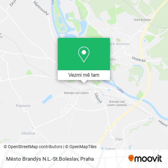 Město Brandýs N.L.-St.Boleslav mapa