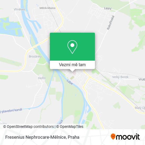 Fresenius Nephrocare-Mělníce mapa