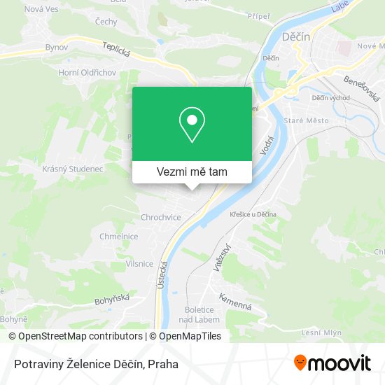 Potraviny Želenice Děčín mapa