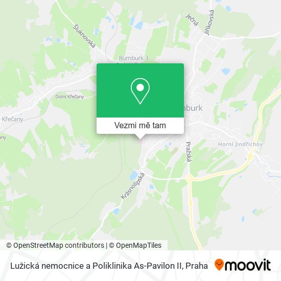 Lužická nemocnice a Poliklinika As-Pavilon II mapa