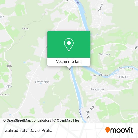 Zahradnictví Davle mapa