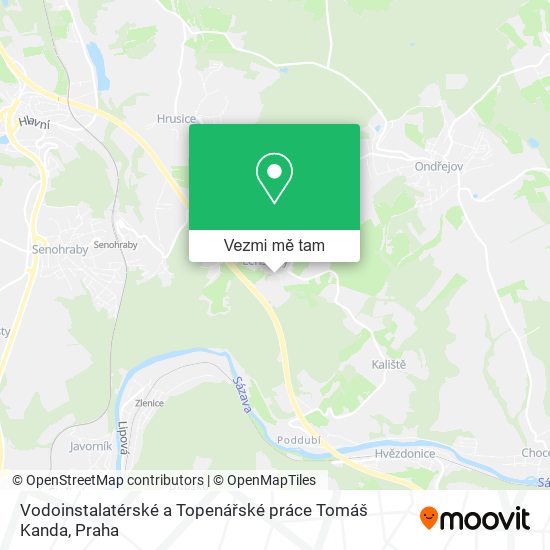 Vodoinstalatérské a Topenářské práce Tomáš Kanda mapa