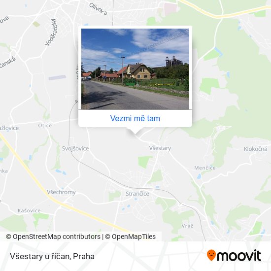 Všestary u říčan mapa