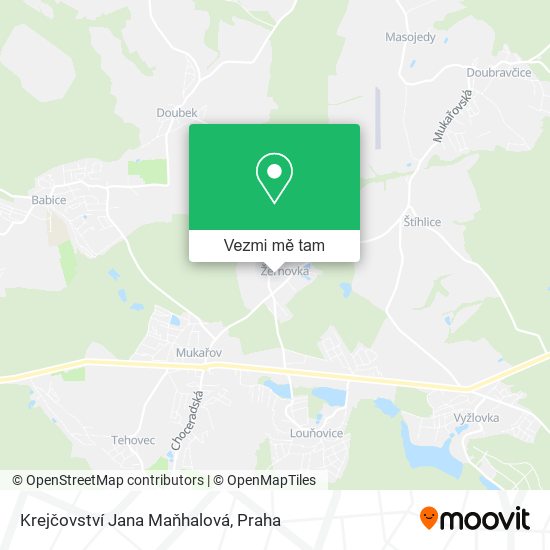 Krejčovství Jana Maňhalová mapa