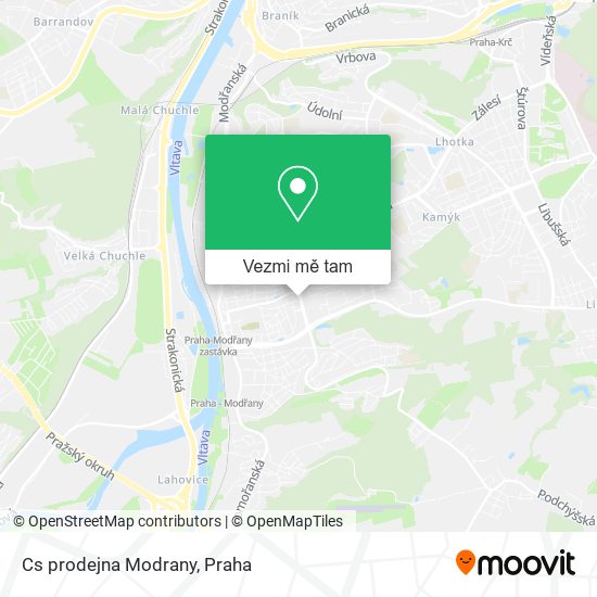 Cs prodejna Modrany mapa